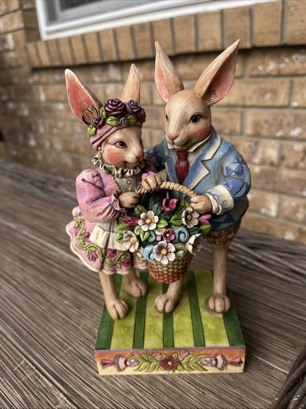 Jim Shore 2006 Heartwood Creek 4007543 HAPPY TOGETHER Easter Bunnies